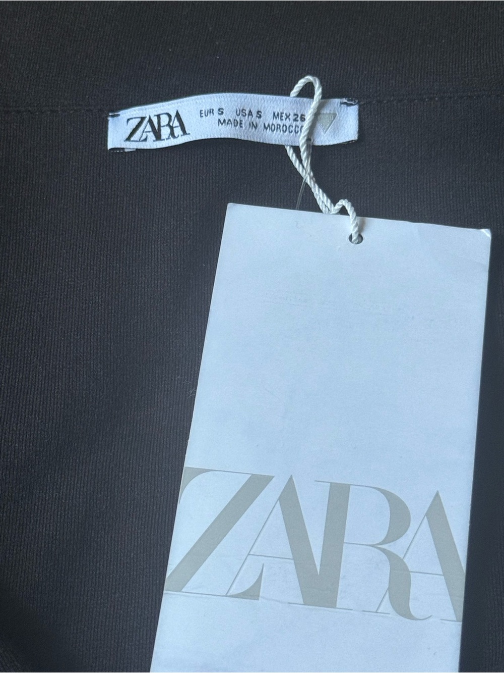 Zara Black Ribbed Wrap Top - Picture 3 of 4